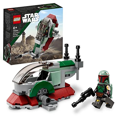 LEGO Star Wars Microfighter: Nave Estelar de Boba Fett, Juguete de Construcción, The Mandalorian, Vehículo con Lanzamisiles y Alas Ajustables 75344