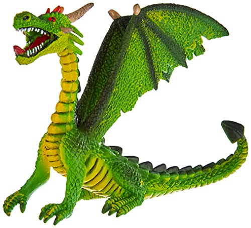 Bullyland 75593-Figura de Juego, dragón Sentado Verde, Aprox. 11 cm de Altura, Figura Pintada a Mano, sin PVC, para Que los niños jueguen de Forma imaginativa, Color Colorido (75593)