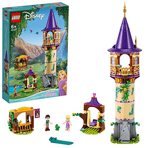 LEGO 43187 Disney Princess Torre de Rapunzel, Juguete de Construcción para Niños y Niñas +6 años con 2 Mini Figuras
