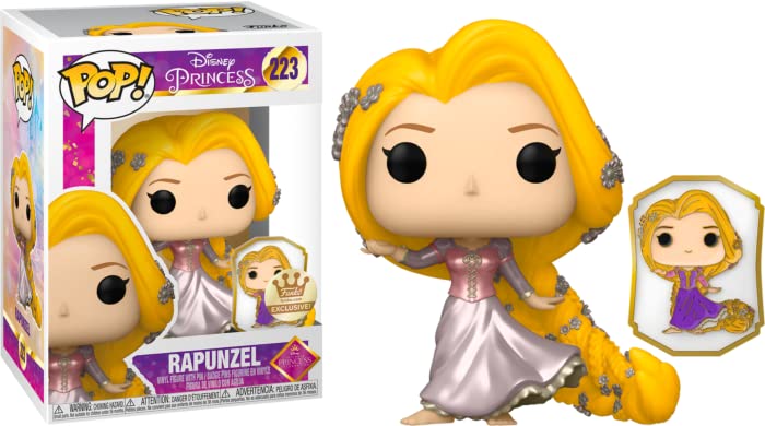 POP Tangled Rapunzel Gold Ultimate Disney Princess Vinyl Figura con Enamel Pin Funko