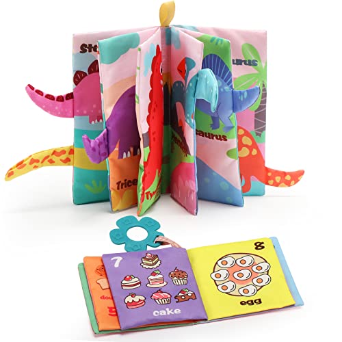 Oderra- Llibro Texturas Bebes 0 3 6 12 Meses, 2 PCS Tela Blandos para bebé Juguetes de Juegos de Educación Temprana Cognición, Color Mezclar (Libro Bebe 1 año)