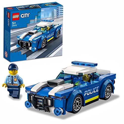 LEGO City Coche de Policía de Juguete para Niños y Niñas de 5 Años o Más, Juego de Construcción con Minifigura de Agente, Idea de Regalo de Cumpleaños 60312