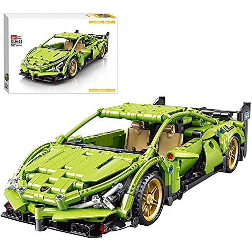 FYHCY Technic Sports Cars Building Blocks Modelo para Lamborghini Racing Cars, 587 Piezas Building Blocks Super Car Pull Back Racing Cars, Compatible con Lego Technic