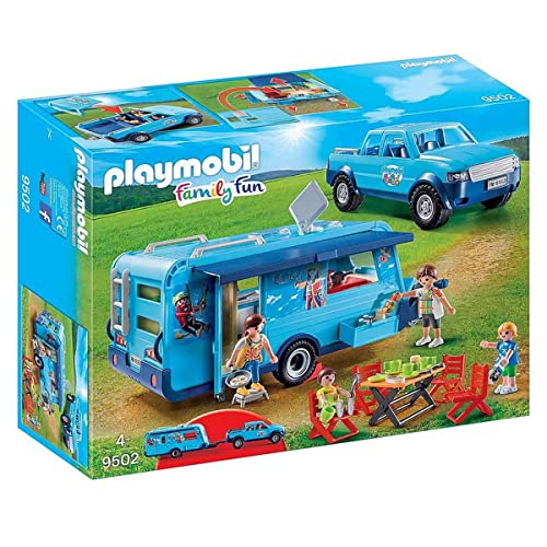 PLAYMOBIL 9502 Fun Park Pick up und Wohnwagen