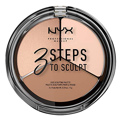 NYX Professional Makeup Paleta de Contouring & Iluminador 3 Steps to Sculpt Face Sculpting Palette tono 1 Fair color Beige