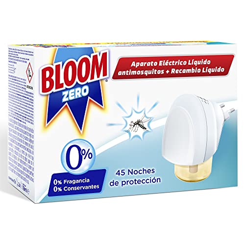 Bloom Zero Eléctrico Líquido (1 aparato + 2 recambios), insecticida con 0% conservantes y 0% fragancia, antimosquitos eléctrico para interiores