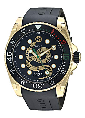 Gucci Dive Reloj Cuarzo Suizo analógico Correa de Goma Caja de YA136219