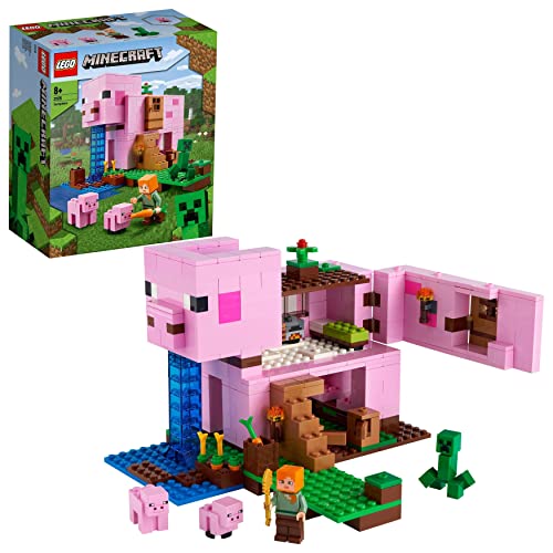 LEGO 21170 Minecraft La Casa-Cerdo, Set de Construcción con Figuras de Alex y Creeper