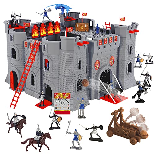 STARLUX - Castillo 'Le Château Noir' con Caballeros, Soldados, Dragón, Catapultas y Accesorios - A partir de 3 años - Made in Europe - 404002