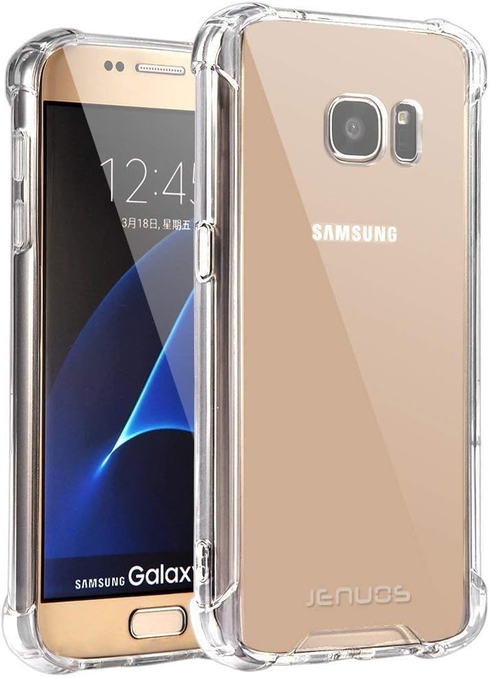 Jenuos Funda Samsung S7 Edge, Transparente Suave Silicona Protector TPU Anti-Arañazos Carcasa Cristal Caso Cover para Samsung Galaxy S7 Edge - Transparente (S7E-TPU-CL)