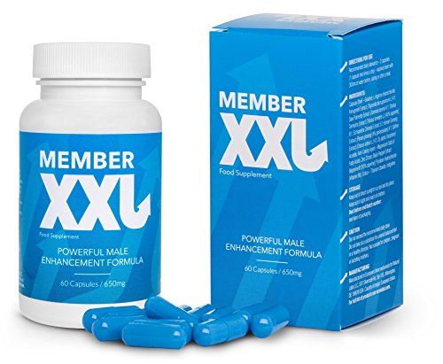 MEMBER XXL prima potencia medicamentos & alargamiento del pene + 9cm, potencia y ayuda de erección para todos los hombres, paquete básico 1x60 cápsulas / 1x650 mg