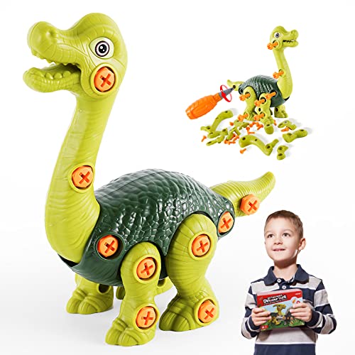 Starpony Dinosaurios Juguetes para Niños con Destornillador Manual, Juguete Dducativos Regalos Originales para Niños Niñas 3-8 Años, Braquiosaurio Verde