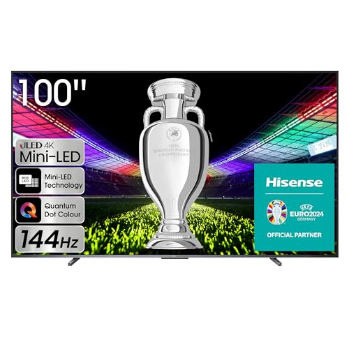 Hisense TV 100U7KQ - Mini-LED Smart TV de 100 Pulgadas,Televisor MiniLED más Grande del Mercado,Quantum Dot Colour, Modo Juego de 144Hz, Full Array Local Dimming, Dolby Vision IQ & Dolby Atmos(2023)