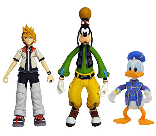 Kingdom Hearts- Goofy/Roxas/Dona Figura de acción, Multicolor (Diamond Select Toys SEP178690)