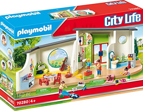 PLAYMOBIL City Life 70280 Guardería Arcoíris con efectos de luz y sonido, A partir de 4 años