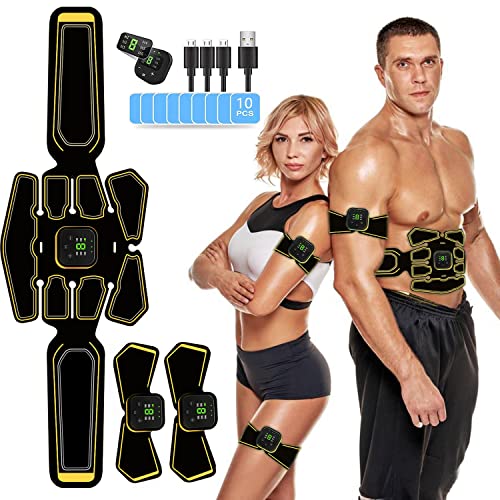 Electroestimulador Muscular Abdominales, Masajeador Eléctrico Cinturón,Estimulación Muscular Masajeador Eléctrico Cinturón Abdomen/Brazo/Piernas/Glúteos