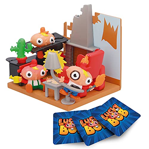 LUCKY BOB Mini Playset Home | Descubre las 3 figuras y 3 cartas de Lucky Bob en el Salón interactivo | Juguete y regalo para niños +3 años