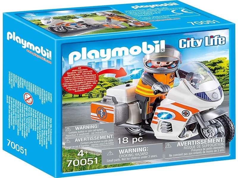 PLAYMOBIL Life City Moto Emergencia, Color carbón (70051)