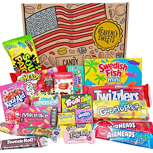 Heavenly Sweets American Caja de bocadillos y dulces 100% vegetariana - Juego de marcas clásicas de EE. UU., Deliciosos dulces, regalo para niños, adultos - Rellenos de Pascua - 20 dulces