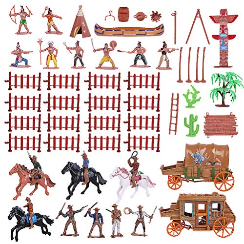 TOYANDONA 1 Juego de Juguetes de Indios Y Vaqueros, Figuritas de Nativos Americanos Figuras de Plástico para Decoración O Juguete