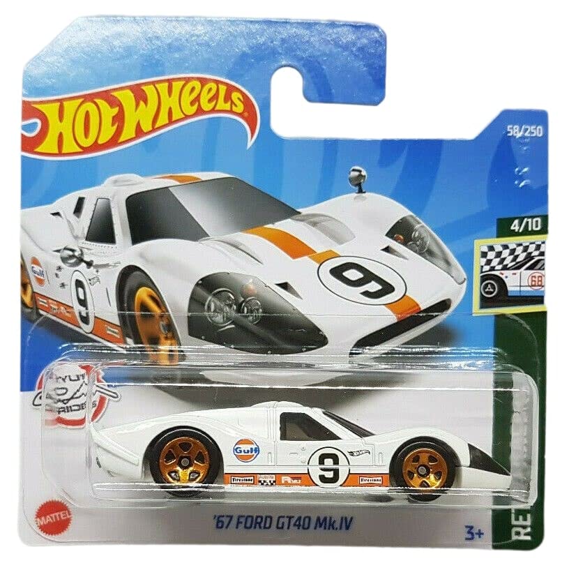 Hot Wheels - ´67 Ford GT40 Mk. IV - Retro Racers 4/10 - HCW67 - Short Card - Ryu´s Rides - Gulf - Firestone - Autolite - Mattel 2022