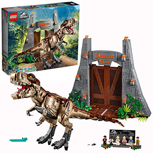 Lego Jurassic World - Parque Jurásico: Caos del T. Rex, Set de Construcción de Dinosaurio de La Clásica Película, Incluye Minifiguras de Los Personajes de La Saga, Tyrannosaurus de Juguete (75936) ()