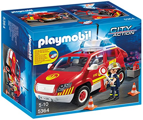 Playmobil Bomberos - Coche jefe con luces y sonidos, playset (5364)