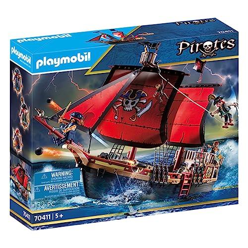 PLAYMOBIL 70411 Pirates Barco Pirata Calavera, A Partir de 5 años, Multicolor