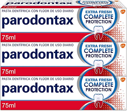 Parodontax, Complete Protection, Extra Fresh, Pasta de Dientes con Flúor, Ayuda a Detener y Prevenir el Sangrado de Encías, Pack de 3 x 75 ml