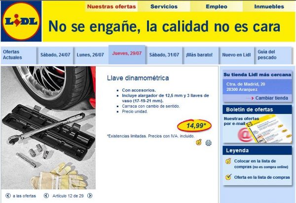 Llave Dinamométrica Lidl