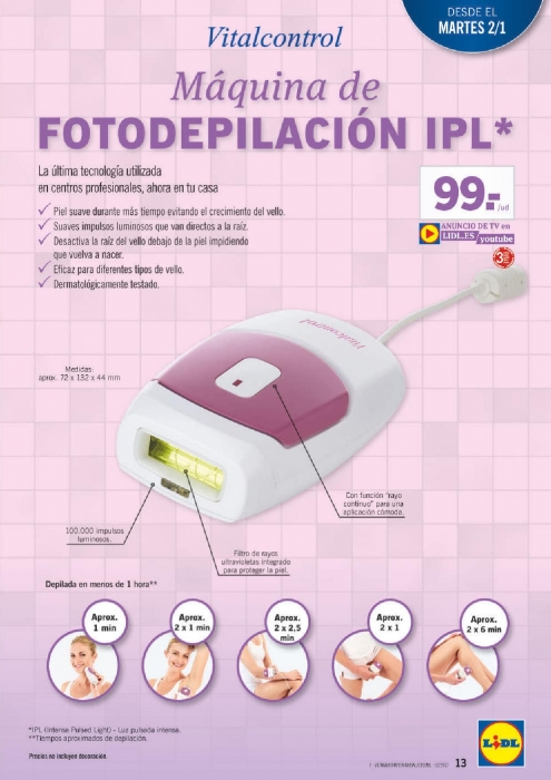 Maquina Fotodepilación Lidl
