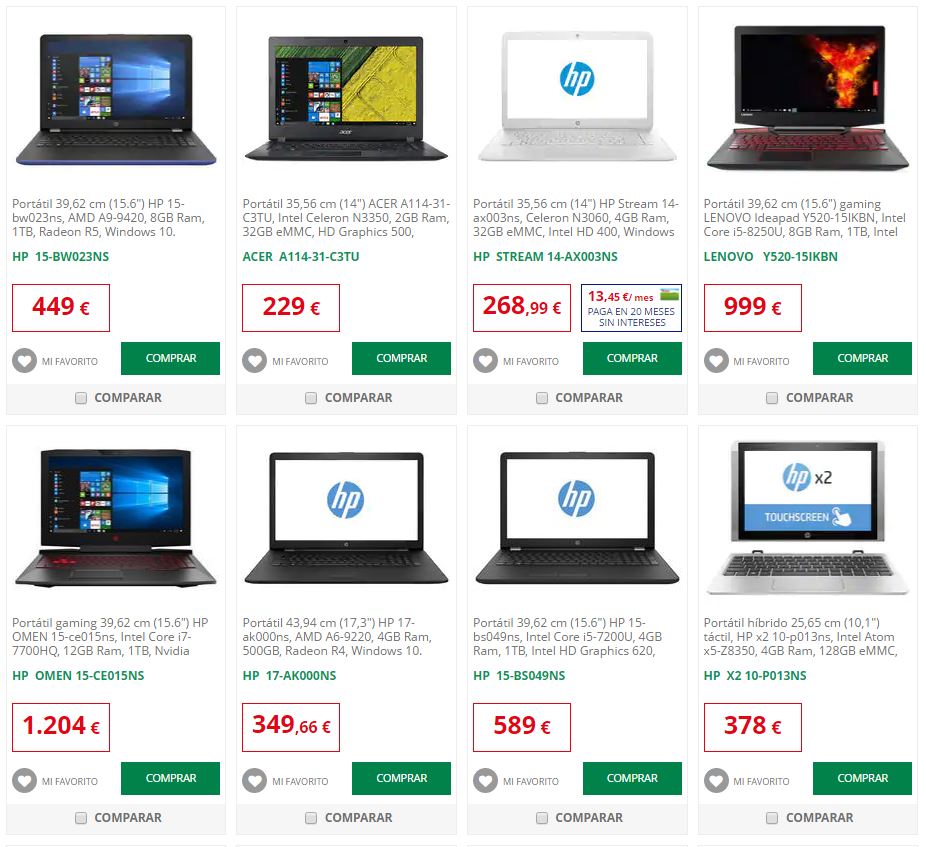 Ofertas Portátiles Alcampo