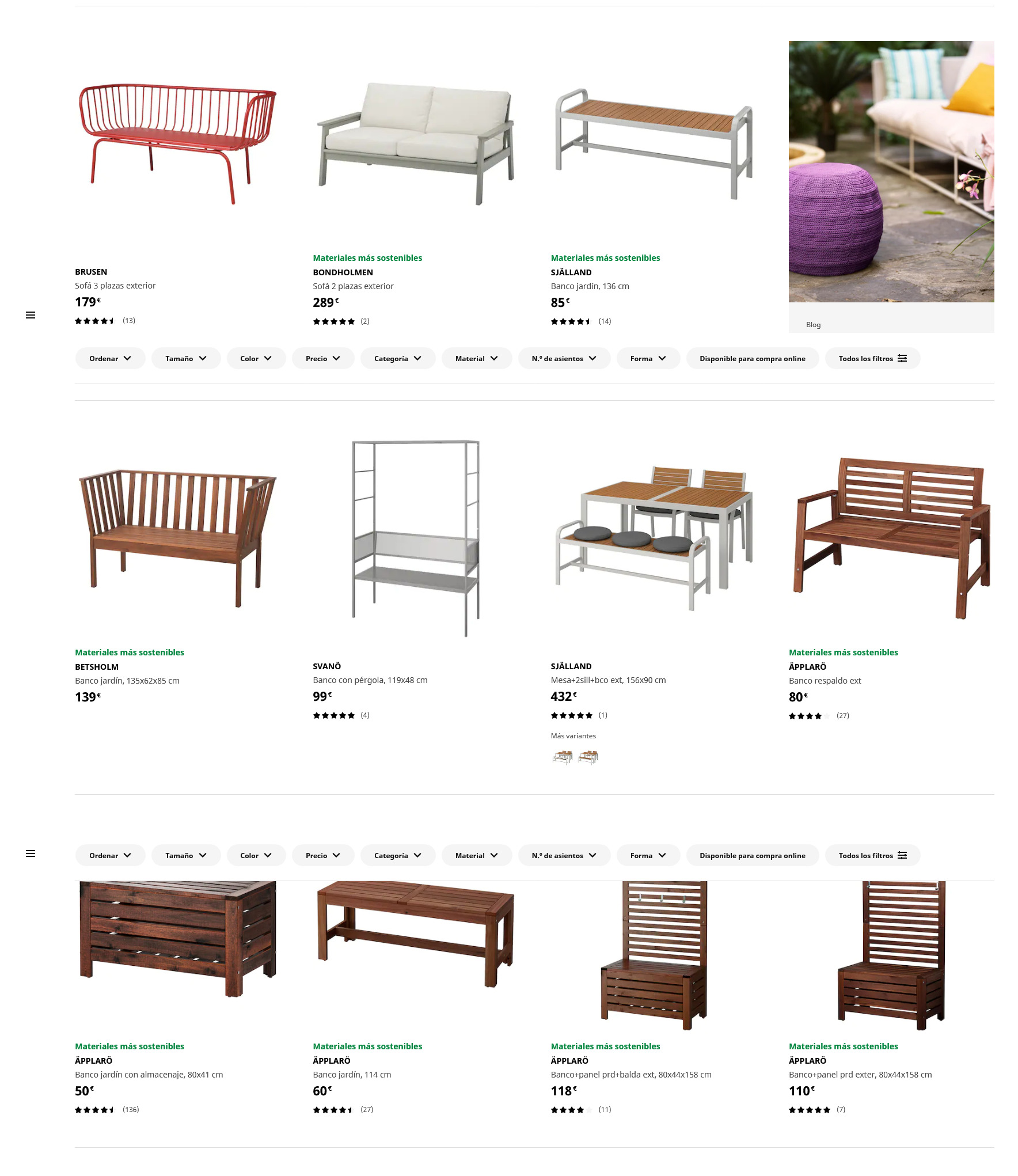 Bancos Terraza Ikea