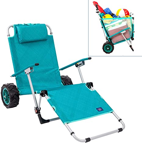 Carro De Playa Convertible En Tumbona