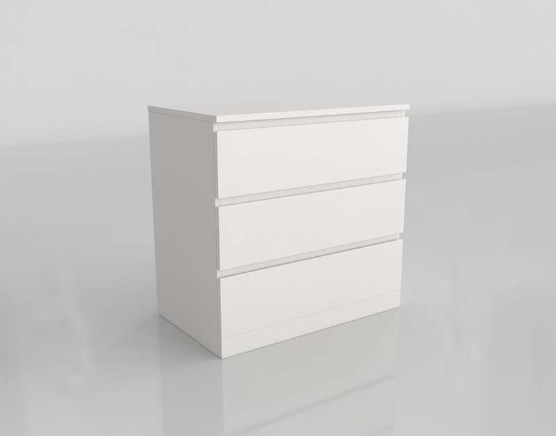 Cómoda Malm 3 Cajones