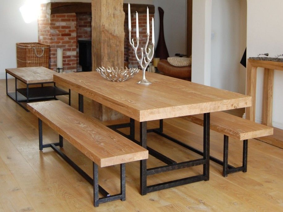 Mesa Comedor Madera Y Hierro
