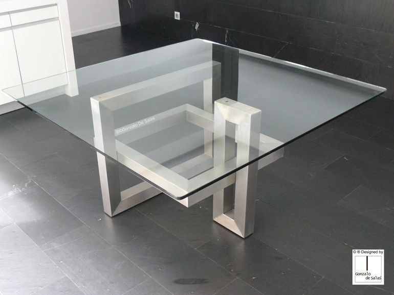 Mesa De Cristal Cuadrada