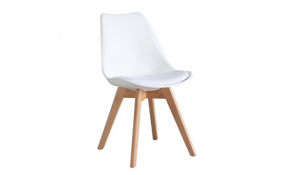 Silla Blanca Patas Madera