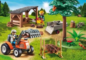 Lenador Con Tractor Playmobil